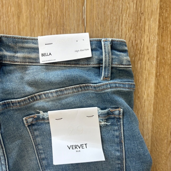 Vervet Bella Dark Distressed Flare Jeans SZ 28 - Picture 5 of 12